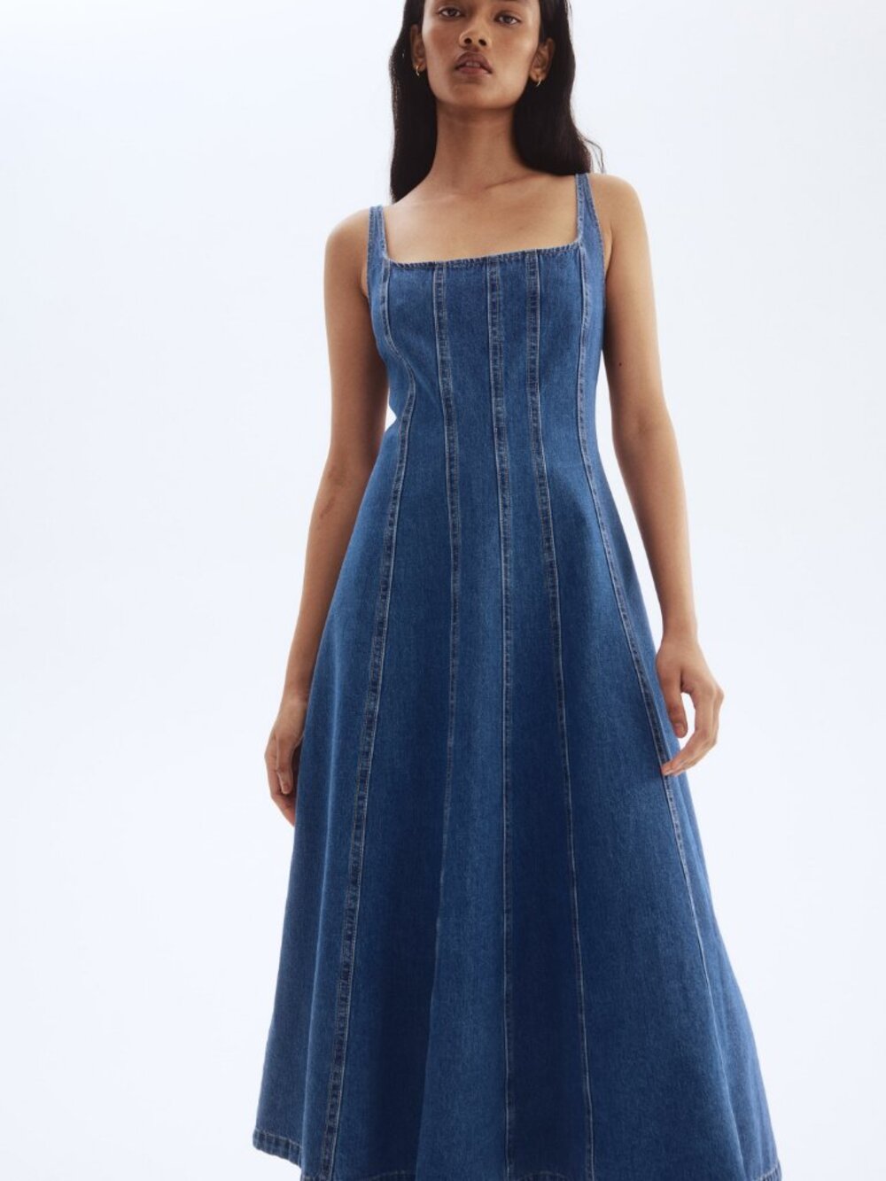 H&M denim midi dress